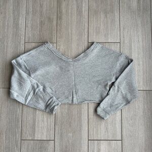 Alo Yoga | Prima Off-Shoulder, Cropped, Sweatshirt | Grey | Size S